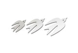 Steel Bird Charm, Stainless Steel Bird Charms, Charm Pendants, Earring Findings (19/24/29x0.80mm) SMP2942