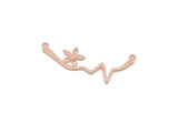 Copper Flower Charm, Raw Copper Heart Rhythm Shaped Necklace Charms With 2 Loops, Pendants, Findings (15x40x0.80mm) SMP3306