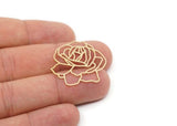 Brass Flower Charm, Raw Brass Rose Flower Charms, Birth Month Flower, June Month Flower, Findings (23/27/36x0.60mm) SMP2731