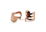 Rose Gold Fork Ring, 2 Rose Gold Plated Brass Adjustable Ring Setting - 16-17mm / 23 Gauge Mn06 Q0318