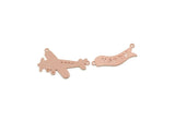Copper Airplane Banner Charm, Flying Airplane Connector, Happy Banner Pendant, Jewelry Findings for Necklace (55x20x0.80mm) SMP3292