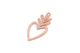 Copper Heart Charm, 6 Raw Copper Heart Charms With 1 Loop, Earring Findings (25x12x0.80mm) SMP2947