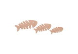 Copper Fish Charm, Raw Copper Fish Bone Charms, Animal Jewelry, Findings (15/20/25x0.80mm) SMP3318