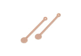 Copper Charm, 24 Raw Copper Bar Charms With 1 Loop, Findings (30x5x0.80mm) SMP3086