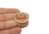 Round Charm, Raw Brass/Stainless Steel/Raw Copper Round Shaped Charms, Pendants, Findings (36x32mm) SMP3357