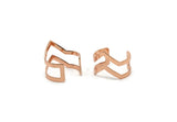 Double Chevron Ring, 3 Rose Gold Plated Double Chevron Adjustable Rings Settings (16x17mm) 23 Gauge Mn03 Q0311
