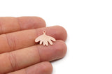 Copper Leaf Charm, 6 Raw Copper Leaf Charms With 1 Loop, Findings (18x20x0.80mm) SMP2951