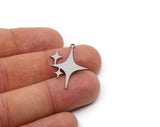 Steel Charm, Stainless Steel North Star Charms With 1 Loop, Pole Star Findings, Earring Charms, Pendant Charms (40/30x0.80mm) SMP3015