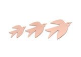 Copper Bird Charm, Raw Copper Bird Charms, Charm Pendants, Earring Findings (19/24/29x0.80mm) SMP2943