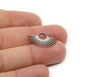 Sun Charm, Raw Brass/Stainless Steel/Raw Copper Sunshine Charms, Pendants, Findings (23x15mm) SMP3356