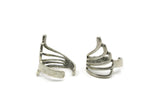 Silver Wing Ring, 2 Antique Silver Plated Brass Adjustable Wing Rings N0070