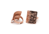 Rose Gold Ethnic Ring, Rose Gold Plated Brass Textured Adjustable Ethnic Rings E252 Q0510