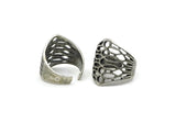 Silver Boho Ring, Antique Silver Plated Brass Adjustable Boho Rings N0035