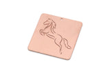 Copper Square Charm, 2 Raw Copper Horse Patterned Square Charms With 1 Hole, For Jewelry Making (30x30x0.80mm) SMP2991