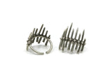 Silver Ring, Antique Silver Plated Brass Adjustable Bohemian Rings N0025