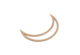 Copper Moon Charm, Raw Copper Crescent Moon Charms With 1 Hole, Findings (46x11x0.80mm) SMP3339