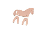 Copper Charm, Raw Copper Dangle Horse Charm With 5 Holes, Connector Parts, Copper Parts Of Dangles, Findings (28x29x0.80mm) SMP3291