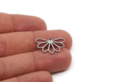 Steel Flower Charm, Stainless Steel Flower Charms With 1 Loop, Charm Pendants, Earring Findings (15/22x0.80mm) SMP2863