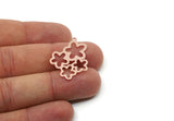 Copper Flower Charm, Raw Copper Flower Charms With 1 Loop, Charm Pendants, Earring Findings (30x22.5x0.80mm) SMP3304