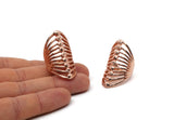 Rose Gold Cage Ring, Rose Gold Plated Brass Adjustable Cage Rings N0015 Q0224