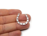 Steel Horseshoe Charm, Stainless Steel Horseshoe Charms With 11 Holes, Pendant Findings, Parts Of Jewelry (19/24/29x0.80mm) SMP2982