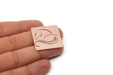 Copper Square Charm, 2 Raw Copper Horse Patterned Square Charms With 1 Hole, For Jewelry Making (30x30x0.80mm) SMP2989