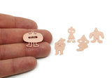 Raw Copper Ghost Charm, 1 Loop Personalized Ghost Pendant, Halloween Jewelry Findings, Custom Laser Blanks SMP3131