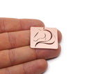 Copper Rectangle Charm, 2 Raw Copper Horse Patterned Rectangle Charms With 1 Hole, For Jewelry Making (27x30x0.80mm) SMP2992