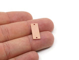 Copper Customized Bar, Raw Copper Rectangle Stamping Blank Charms With 2 Holes (15/20/25/30/35/40x8x0.80mm) SMP2887