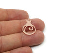 Copper Pomegranate Charm, Raw Copper Pomegranate Charms With 1 Loop, Charm Pendants, Findings (25x16x0.80mm) SMP3315
