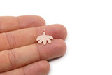 Copper Leaf Charm, 8 Raw Copper Leaf Charms With 1 Loop, Findings (18x16x0.80mm) SMP2950