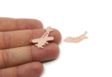 Copper Airplane Banner Charm, Flying Airplane Connector, Happy Banner Pendant, Jewelry Findings for Necklace (55x20x0.80mm) SMP3292
