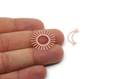 Copper Dangle Charm, Raw Copper Sun And Crescent Moon Shaped Charms With 3 Loops, Findings (43x23x0.80mm) SMP3298