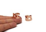 Striped Ring Setting, Rose Gold Plated Brass Adjustable Geometric 2 Striped Ring Settings for Soldering (14mm) Mn52 Q0262
