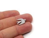Steel Bird Charm, Stainless Steel Bird Charms, Charm Pendants, Earring Findings (19/24/29x0.80mm) SMP2942