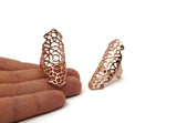 Rose Gold Boho Ring, Rose Gold Plated Brass Adjustable Boho Rings N0142 Q0225