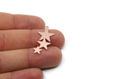 Copper Star Charm, Raw Copper Star Charms With 1 Loop, Charm Pendants, Findings (30x15x0.80mm) SMP3303