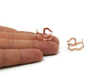 Rose Gold Ring, 4 Rose Gold Plated Brass Adjustable Wavy Rings Q0221