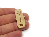 Brass Face Charm, Raw Brass Face Charms, Earring Findings, For Jewelry Making SMP2858