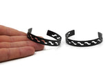 Black Zigzag Cuff, Oxidized Black Brass Zigzag Cuff Bracelet Blank Bangles Without Holes (10x145x1mm) BRC124