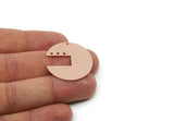 Copper Round Charm, Raw Copper Geometric Charms With 4 Holes, Findings (30x0.80mm) SMP3313