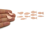 Copper Fish Charm, Raw Copper Fish Charms, Blanks, Findings SMP3239