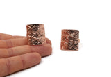 Rose Gold Ethnic Ring, Rose Gold Plated Brass Textured Adjustable Ethnic Rings E252 Q0510
