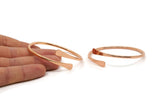 Rose Gold Arm Cuff - Rose Gold Plated Brass Hammered Cuff Bracelet Bangles (67x3mm) BRC196 BRC060 S346