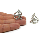 Silver Ring, Antique Silver Plated Brass Adjustable Rings N0031