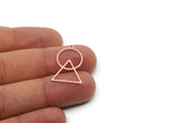 Copper Round Charm, Raw Copper Triangle Charms With 1 Loop, Geometric Findings (25x17x0.80mm) SMP3302
