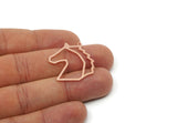 Copper Horse Charm, 4 Raw Copper Horse Charms With 1 Loop, For Jewelry Making (27x26x0.80mm) SMP3100