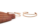 Bohemian Cuff, Rose Gold Plated Brass Open Double Wire Bracelet Bangle Ball Ending BRC241 V151