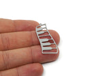 Steel Irregular Charm, Stainless Steel Irregular Shaped Charms With 1 Loop, Findings (28/38x0.80mm) SMP3092