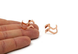 Double Chevron Ring, 3 Rose Gold Plated Double Chevron Adjustable Rings Settings (16x17mm) 23 Gauge Mn03 Q0311